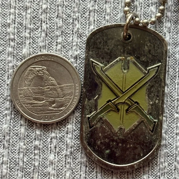 2007 Microsoft Corp signed Halo 3 silver tone dog tag pendant necklace - Picture 3 of 7